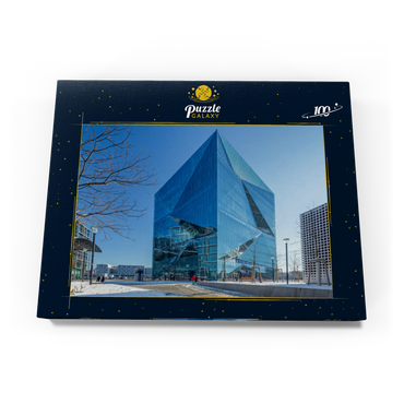 Darstellung des Puzzle Motivs cube berlin, Bürogebäude am Washingtonplatz im Winter 100 Puzzle Schachtel Ansicht3