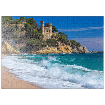 Darstellung des Puzzle Motivs puzzleplate Küste von Lloret de Mar, Costa Brava, Katalonien, Spanien 200 Puzzle