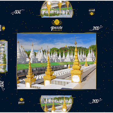Darstellung des Puzzle Motivs Stupas der Sandamuni-Pagode, Mandalay, Myanmar (Burma) 200 Puzzle Schachtel 3D Modell