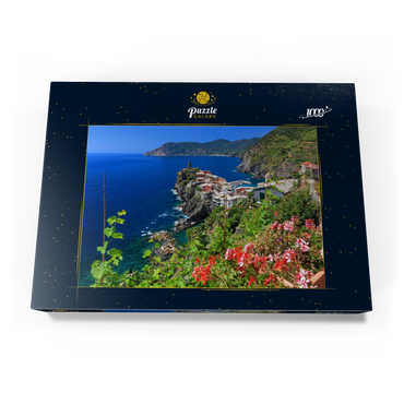 Darstellung des Puzzle Motivs Küstenlandschaft mit Blick auf Vernazza, Italienische Riviera, Cinque Terre, Ligurien, Italien 1000 Puzzle Schachtel Ansicht3