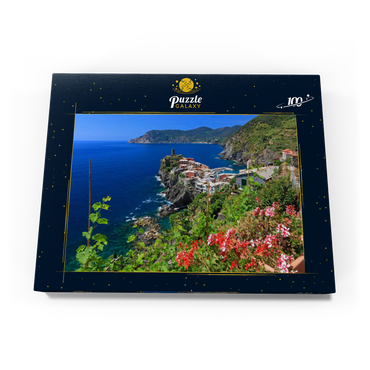 Darstellung des Puzzle Motivs Küstenlandschaft mit Blick auf Vernazza, Italienische Riviera, Cinque Terre, Ligurien, Italien 100 Puzzle Schachtel Ansicht3