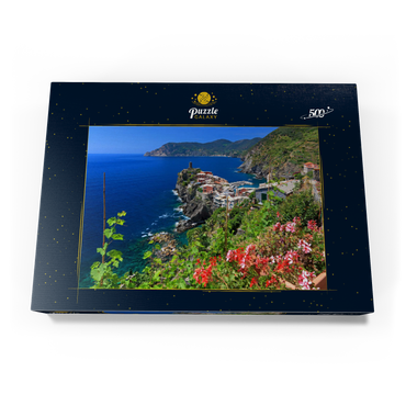 Darstellung des Puzzle Motivs Küstenlandschaft mit Blick auf Vernazza, Italienische Riviera, Cinque Terre, Ligurien, Italien 500 Puzzle Schachtel Ansicht3