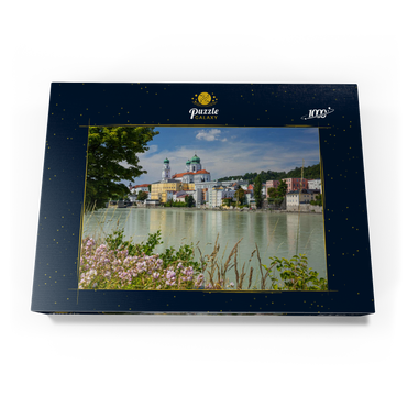 Darstellung des Puzzle Motivs Inn mit dem Dom St. Stephan in Passau, Niederbayern, Bayern, Deutschland 1000 Puzzle Schachtel Ansicht3