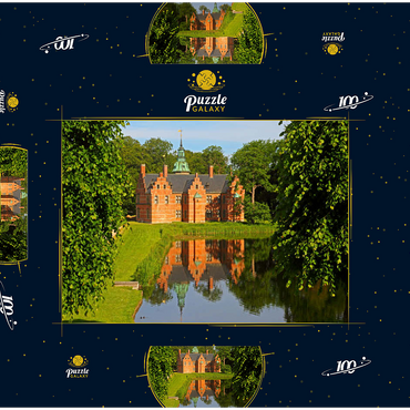 Darstellung des Puzzle Motivs Schlosspavillon im Park des Wasserschlosses Frederiksborg, Hilleröd, Seeland, Dänemark 100 Puzzle Schachtel 3D Modell