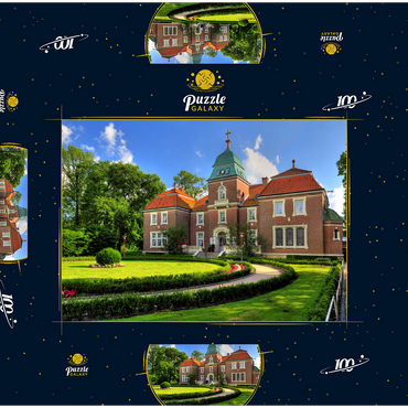 Darstellung des Puzzle Motivs Sielhof in Neuharlingersiel, Ostfriesland, Niedersachsen, Deutschland 100 Puzzle Schachtel 3D Modell