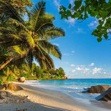 Darstellung des Puzzle Motivs Granitfelsen am Carana Beach in der Carana Bay, Seychellen 200 Puzzle 3D Modell