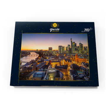 Darstellung des Puzzle Motivs Blick vom Kaiserdom über die Neue Altstadt zum Römer mit der Paulskirche an einem Abend im Dezember 200 Puzzle Schachtel Ansicht3