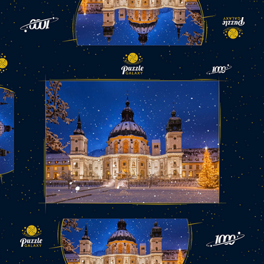 Darstellung des Puzzle Motivs Kloster Ettal zur Weihnachtszeit 1000 Puzzle Schachtel 3D Modell
