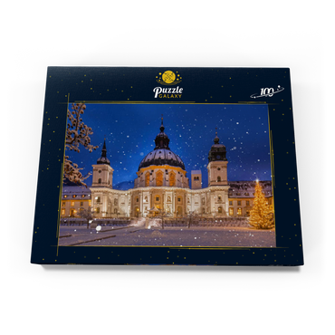 Darstellung des Puzzle Motivs Kloster Ettal zur Weihnachtszeit 100 Puzzle Schachtel Ansicht3