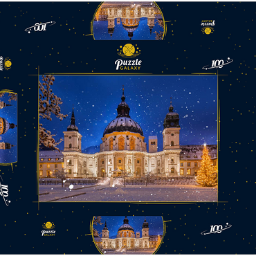 Darstellung des Puzzle Motivs Kloster Ettal zur Weihnachtszeit 100 Puzzle Schachtel 3D Modell
