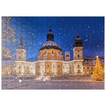 Darstellung des Puzzle Motivs puzzleplate Kloster Ettal zur Weihnachtszeit 200 Puzzle