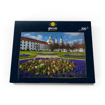 Darstellung des Puzzle Motivs Blick aus dem Hofgarten auf die barocke Basilika St. Lorenz im Frühling 200 Puzzle Schachtel Ansicht3