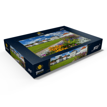 Darstellung des Puzzle Motivs Schlosspark mit dem Nymphenburger Schloss 1000 Puzzle Schachtel Ansicht1