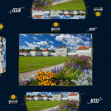 Darstellung des Puzzle Motivs Schlosspark mit dem Nymphenburger Schloss 1000 Puzzle Schachtel 3D Modell