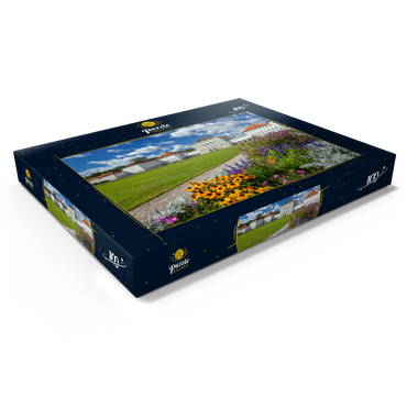 Darstellung des Puzzle Motivs Schlosspark mit dem Nymphenburger Schloss 100 Puzzle Schachtel Ansicht1