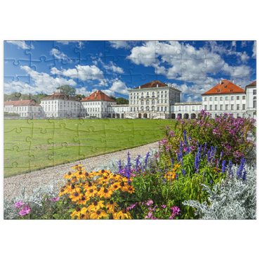 Darstellung des Puzzle Motivs puzzleplate Schlosspark mit dem Nymphenburger Schloss 100 Puzzle