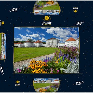Darstellung des Puzzle Motivs Schlosspark mit dem Nymphenburger Schloss 200 Puzzle Schachtel 3D Modell