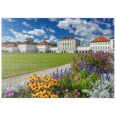 Darstellung des Puzzle Motivs puzzleplate Schlosspark mit dem Nymphenburger Schloss 500 Puzzle