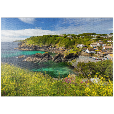 Darstellung des Puzzle Motivs puzzleplate Fischerdorf Cadgwith auf der Lizard Peninsula, Cornwall 1000 Puzzle