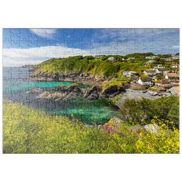 Darstellung des Puzzle Motivs puzzleplate Fischerdorf Cadgwith auf der Lizard Peninsula, Cornwall 200 Puzzle