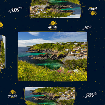 Darstellung des Puzzle Motivs Fischerdorf Cadgwith auf der Lizard Peninsula, Cornwall 500 Puzzle Schachtel 3D Modell