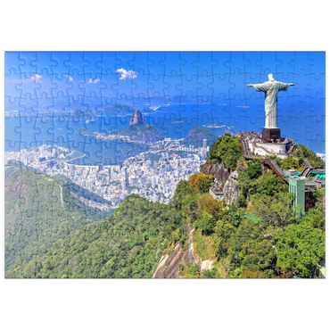 Darstellung des Puzzle Motivs puzzleplate Christusstatue Cristo Redentor auf dem Corcovado (710m), Rio de Janeiro, Brasilien 200 Puzzle