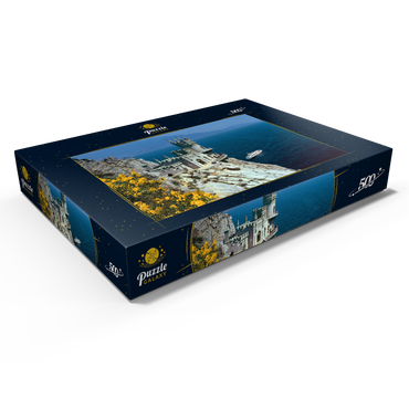 Darstellung des Puzzle Motivs Felsenschloss Schalbennest bei Jalta, Halbinsel Krim, Ukraine 500 Puzzle Schachtel Ansicht1
