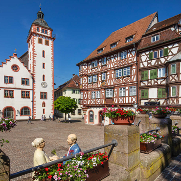 Darstellung des Puzzle Motivs Rathaus und Palm’sches Haus am Marktplatz 100 Puzzle 3D Modell