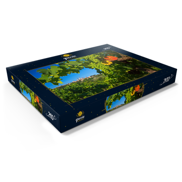 Darstellung des Puzzle Motivs Weinberg mit den Geschlechtertürmen von San Gimignano, Provinz Siena, Toskana, Italien 200 Puzzle Schachtel Ansicht1