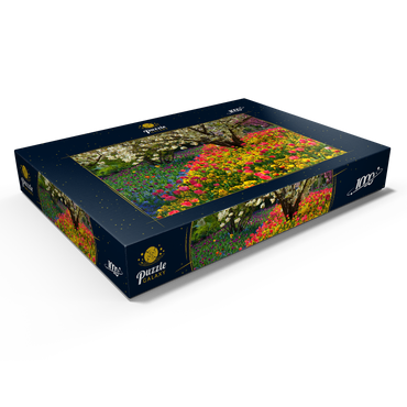 Darstellung des Puzzle Motivs Blumenanlage im Luisenpark in Mannheim 1000 Puzzle Schachtel Ansicht1