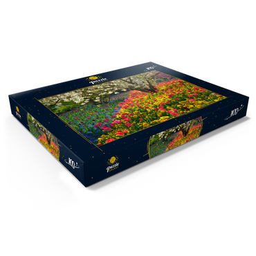 Darstellung des Puzzle Motivs Blumenanlage im Luisenpark in Mannheim 100 Puzzle Schachtel Ansicht1