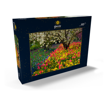 Darstellung des Puzzle Motivs Blumenanlage im Luisenpark in Mannheim 500 Puzzle Schachtel Ansicht2