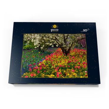 Darstellung des Puzzle Motivs Blumenanlage im Luisenpark in Mannheim 500 Puzzle Schachtel Ansicht3