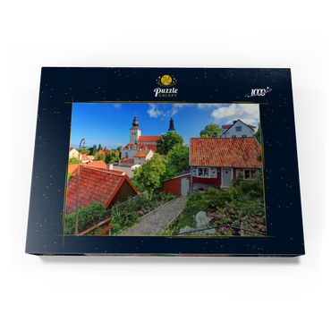 Darstellung des Puzzle Motivs Altstadt mit Dom St. Maria, Visby, Gotland, Schweden 1000 Puzzle Schachtel Ansicht3