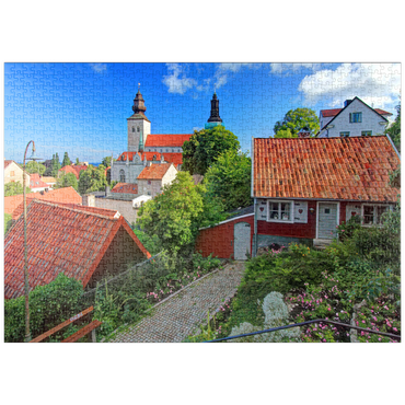 Darstellung des Puzzle Motivs puzzleplate Altstadt mit Dom St. Maria, Visby, Gotland, Schweden 1000 Puzzle