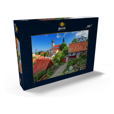 Darstellung des Puzzle Motivs Altstadt mit Dom St. Maria, Visby, Gotland, Schweden 500 Puzzle Schachtel Ansicht2