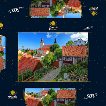 Darstellung des Puzzle Motivs Altstadt mit Dom St. Maria, Visby, Gotland, Schweden 500 Puzzle Schachtel 3D Modell