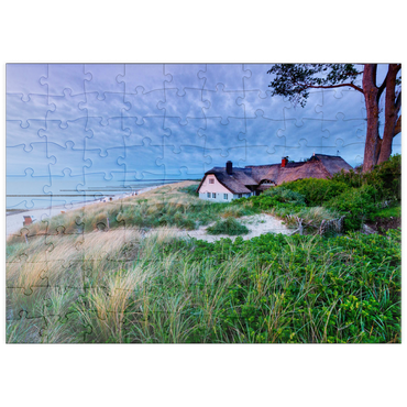 Darstellung des Puzzle Motivs puzzleplate Haus am Grenzweg am Strand, Ostseebad Ahrenshoop, Fischland-Darß-Zingst, Mecklenburg-Vorpommern 100 Puzzle