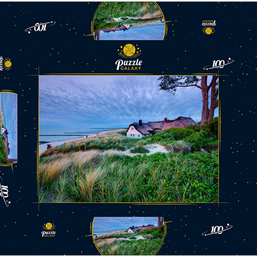 Darstellung des Puzzle Motivs Haus am Grenzweg am Strand, Ostseebad Ahrenshoop, Fischland-Darß-Zingst, Mecklenburg-Vorpommern 100 Puzzle Schachtel 3D Modell