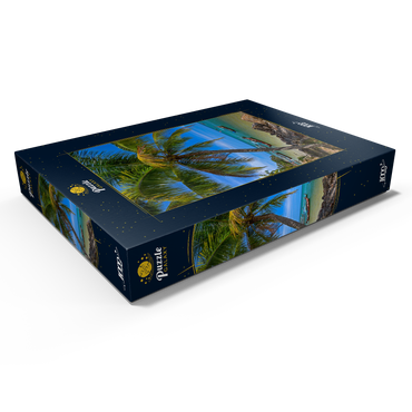 Darstellung des Puzzle Motivs Fischerboote am Strand von Bang Tao, Insel Phuket, Thailand 1000 Puzzle Schachtel Ansicht1