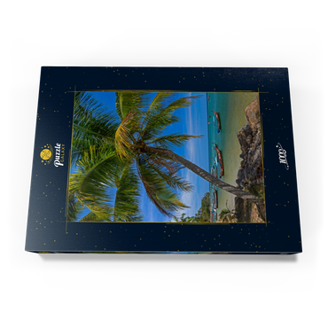 Darstellung des Puzzle Motivs Fischerboote am Strand von Bang Tao, Insel Phuket, Thailand 1000 Puzzle Schachtel Ansicht3