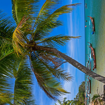 Darstellung des Puzzle Motivs Fischerboote am Strand von Bang Tao, Insel Phuket, Thailand 100 Puzzle 3D Modell