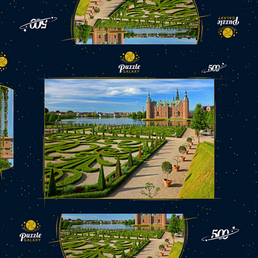 Darstellung des Puzzle Motivs Wasserschloss Frederiksborg, Hilleröd, Seeland, Dänemark 500 Puzzle Schachtel 3D Modell