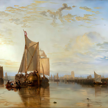 Darstellung des Puzzle Motivs Dort or Dordrecht: The Dort packet-boat from Rotterdam becalmed 500 Puzzle 3D Modell