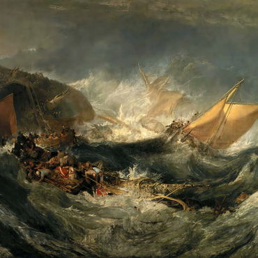 Darstellung des Puzzle Motivs The Wreck of a Transport Ship 500 Puzzle 3D Modell