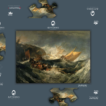 Darstellung des Puzzle Motivs The Wreck of a Transport Ship 500 Puzzle Schachtel 3D Modell