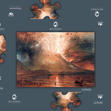Darstellung des Puzzle Motivs Vesuvius in Eruption 1000 Puzzle Schachtel 3D Modell