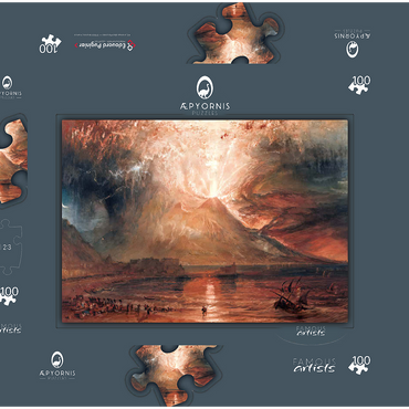 Darstellung des Puzzle Motivs Vesuvius in Eruption 100 Puzzle Schachtel 3D Modell
