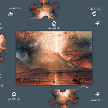 Darstellung des Puzzle Motivs Vesuvius in Eruption 500 Puzzle Schachtel 3D Modell