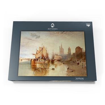 Darstellung des Puzzle Motivs Cologne, the Arrival of a Packet-Boat: Evening 1000 Puzzle Schachtel Ansicht3